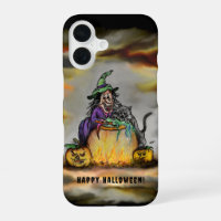 Witch en zwarte kat, Happy Halloween!