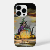 Witch en zwarte kat, Happy Halloween! iPhone Hoesje (Achterkant)