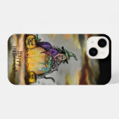 Witch en zwarte kat, Happy Halloween! iPhone Hoesje (Achterkant horizontaal)