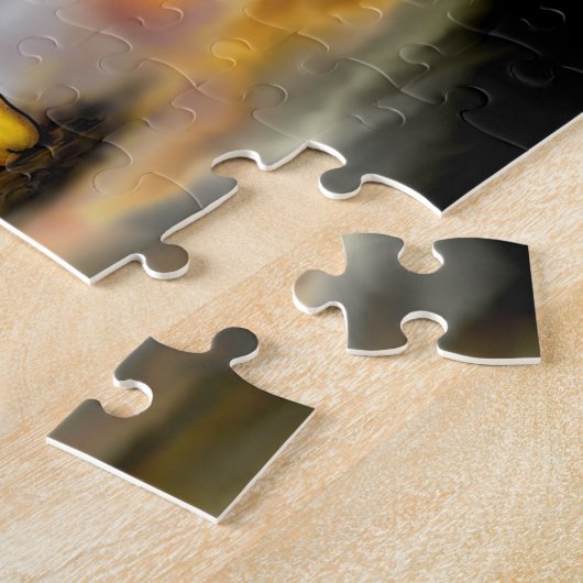 Witch en zwarte kat, Happy Halloween! Legpuzzel (Zijkant)