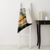 Witch en zwarte kat, Happy Halloween! Sherpa Deken (In situ)