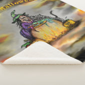 Witch en zwarte kat, Happy Halloween! Sherpa Deken (3/4)