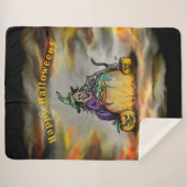 Witch en zwarte kat, Happy Halloween! Sherpa Deken (Voorkant (horizontaal))