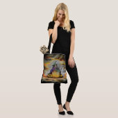 Witch en zwarte kat, Happy Halloween! Tote Bag (Op model)