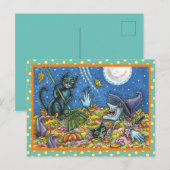 WITCH EN ZWARTE VANGERSCHAPSREMMEN, FUNNY HALLOEEN BRIEFKAART (Voorkant / Achterkant)