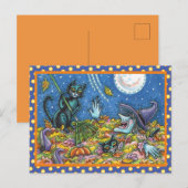 WITCH EN ZWARTE VANGERSCHAPSREMMEN, FUNNY HALLOEEN BRIEFKAART (Voorkant / Achterkant)