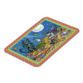 WITCH EN ZWARTE VANGERSCHAPSREMMEN, FUNNY HALLOEEN MAGNEET (Linkerzijde)