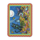 WITCH EN ZWARTE VANGERSCHAPSREMMEN, FUNNY HALLOEEN MAGNEET (Verticaal)