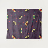 Witch Eyes Dark gothic Occult Pattern Wandkleed (Voorkant (horizontaal))