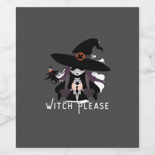 Witch Face Wijn Etiket (Enkel label)