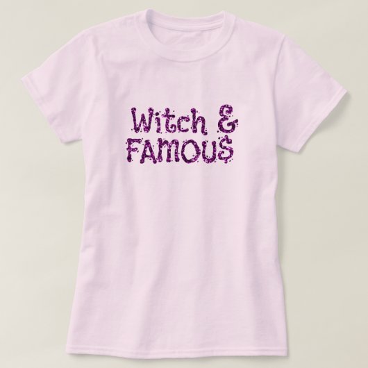 Witch & Famous Halloween Glitter T-shirt (Design voorkant)