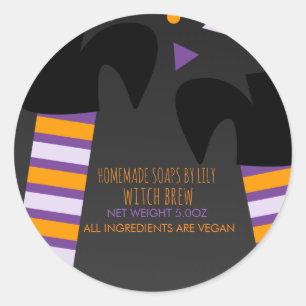 Witch Feet Halloween Soap Homemade Business Ronde Sticker