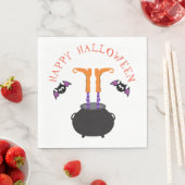 Witch Feet in Cauldron Halloween Party Servet (Insitu)