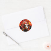 Witch Fiery Skull Ronde Sticker (Envelop)