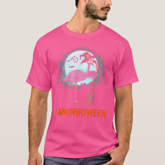 Witch Flamingoween Flamingo Halloween Graveyard Ma T-shirt