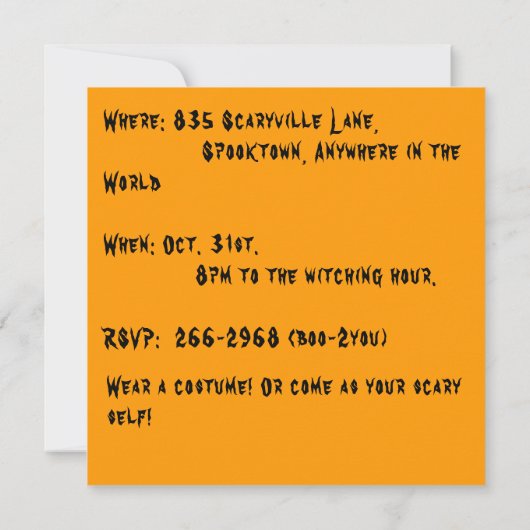 Witch Flying Halloween Cartoon Kaart (Achterkant)