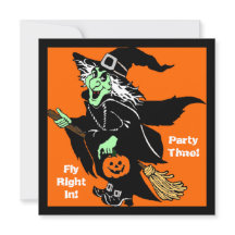 Witch Flying Halloween Cartoon