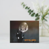 Witch Flying Happy Halloween Persoonlijk Briefkaart (Staand voorkant)