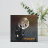 Witch Flying Happy Halloween Persoonlijke Kaart (Staand voorkant)