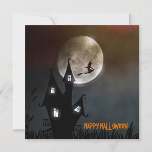 Witch Flying Happy Halloween Persoonlijke Kaart