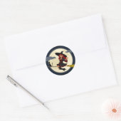 Witch Flying Ronde Sticker (Envelop)