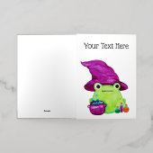 Witch Frog Met Cauldron En Potions Waterverf Folie Wenskaart (Buiten Laag)