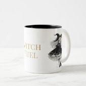 Witch Fuel Gothic Witch Coffee Mug Tweekleurige Koffiemok (Voorkant rechts)