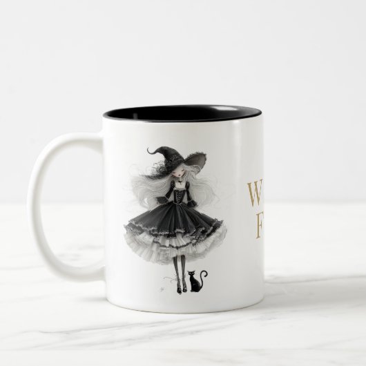 Witch Fuel Gothic Witch Coffee Mug Tweekleurige Koffiemok (Links)