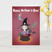 Witch Funny Happy Moederdag Kaart (Gele Bloem)
