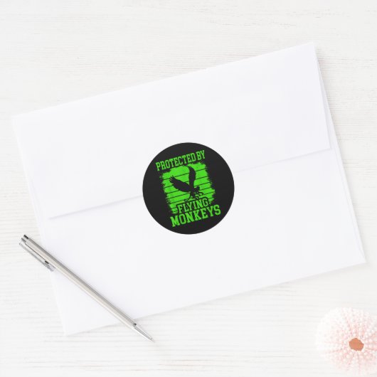 Witch Get My Flying Monkeys  Ronde Sticker (Envelop)