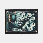Witch Ghost Cauldron Gothic Supernatural Tarot Aut Fleece Deken (Voorkant (Horizontaal))