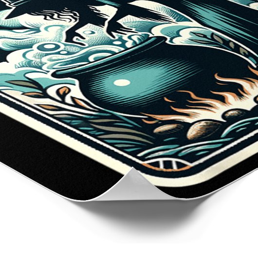 Witch Ghost Cauldron Gothic Supernatural Tarot Aut Poster (Hoek)