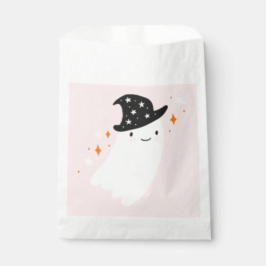 Witch Ghost Pink Halloween Bedankzakje (Voorkant)
