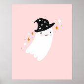 Witch Ghost Roze Halloween Poster (Voorkant)