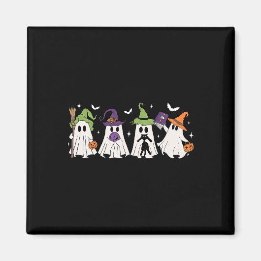 Witch Ghosts Spooky Halloween Witchy Vrouwen Meisj Magneet (Voorkant)