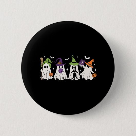 Witch Ghosts Spooky Halloween Witchy Vrouwen Meisj Ronde Button 5,7 Cm (Voorkant)