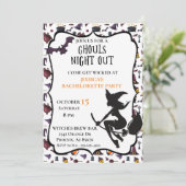Witch Ghouls night Bachelorette Halloween oktober Kaart (Staand voorkant)
