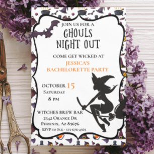 Witch Ghouls night Bachelorette Halloween oktober Kaart