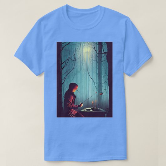 Witch giet spreidt AI Artwork uit T-shirt (Design voorkant)
