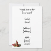 Witch Girl en Cat Halloween Invitation Kaart (Achterkant)