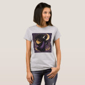 Witch Girl Moon Magic Halloween Shirt voor vrouwen (Voorkant volledig)
