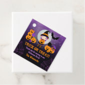 Witch Girl Pumpkins Halloween Party Bedankjes Labels (In situ)