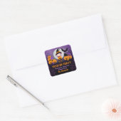 Witch Girl Pumpkins Halloween Party Vierkante Sticker (Envelop)