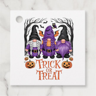 Witch Gnome Gothic Gnomes Zwart Sinaasappel Hallow Bedankjes Labels