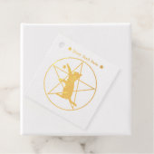 Witch Gold Pentagram Cirkel met Kattensterren Bedankjes Labels (Met doos)