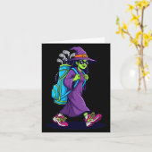 Witch Golf Halloween Costume Funny Retro Design Lo Kaart (Gele Bloem)