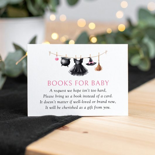 Witch Halloween Baby Shower Books for Baby Informatiekaartje