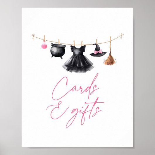 Witch Halloween Baby Shower Cards and Gifts Poster (Voorkant)