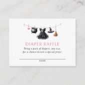 Witch Halloween Baby Shower Diaper Raffle Ticket Informatiekaartje (Voorkant)