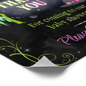 Witch Halloween Baby shower Favors Sign Poster (Hoek)